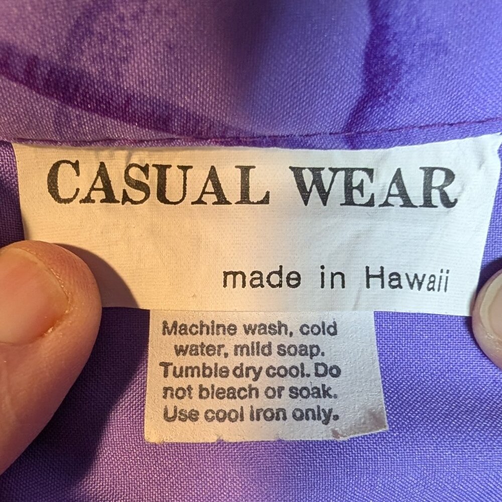 Casual Wear Made in Hawaii Hawaiian Shirt Rainbow and Palm Tree Design XL - Picture 10 of 11